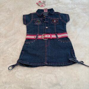 2 Be Real NWT Dark Wash Denim Embroidered Dress Size 3T